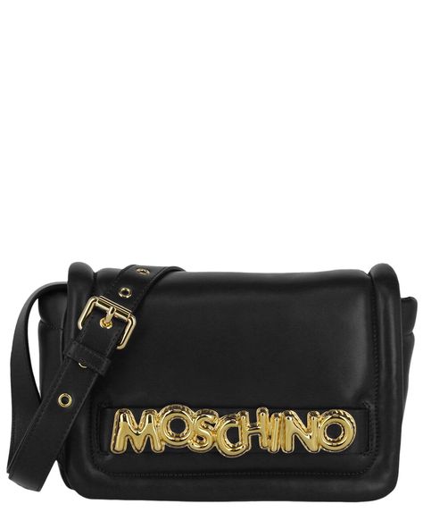 Moschino Balloon Lettering Leather Crossbody Balloon Lettering, Quilted Crossbody Bag, Letter Balloons, Small Crossbody Bag, Diaper Backpack, Black Cross Body Bag, Blue Bags, Lambskin Leather, Side Pocket