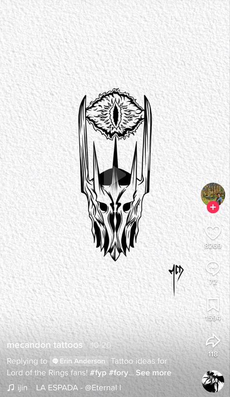 Eye Of Sauron Drawing, Simple Lotr Tattoo, Lotr Tattoo Design, Tattoo Style Drawings Sketches, Balrog Drawing, Alduin Skyrim Tattoo, Lord Of The Rings Drawing Easy, Silmarillion Tattoo, Legolas Tattoo