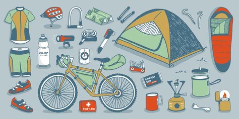 Bike Touring Packing, Bikepacking Gear, Bicycle Camping, Touring Bicycles, Navigation Map, Bike Camping, Gear List, Daily Exercise Routines, Cycling Touring