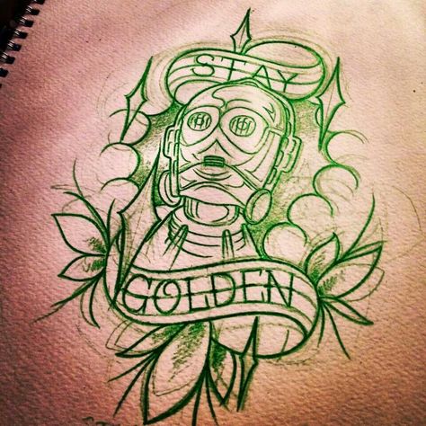 Star Wars C3PO tattoo C3po Tattoo, Star Wars Tattoo, Stay Gold, Designs To Draw, Sleeve Tattoos, Tatting, Old School, Tattoo Ideas, Female Sketch