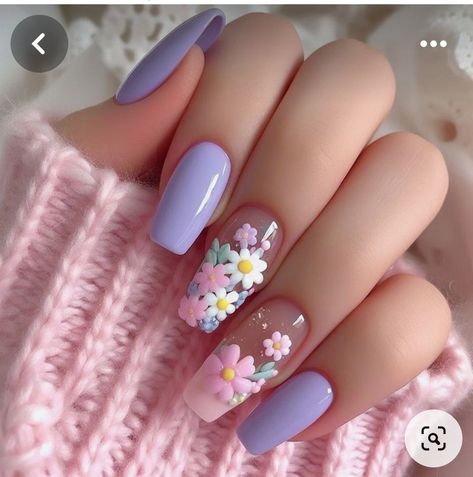 Lavender Nails, Purple Nail, Floral Nail Art, Nail Swag, Nail Designs Spring, Floral Nails, Chic Nails, Fancy Nails, Nail Polishes