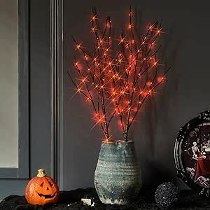 Outdoor Halloween Party Decorations, Orange Fairy, Halloween Living Room Decor, Outdoor Halloween Parties, Orange Led Lights, Outside Halloween Decorations, Wedding Decor Vases, Halloween Living Room, Halloween Lights Decorations