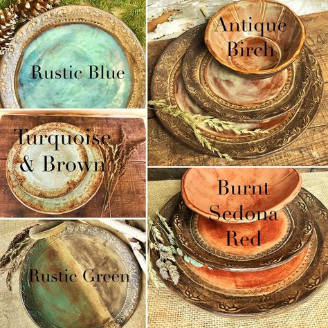 Eclectic Dinnerware, Eye Pottery, Wild Buffalo, Dinnerware Pottery, Ranch Kitchen, Rustic Plates, Plates And Bowls Set, Texas Ranch, Hand Stencil