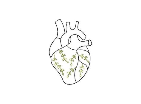 Heart Embroidery File | Machine Embroidery File | Anatomical Heart Embroidery | Whimsical Heart File | Medical Embroidery | INSTANT DOWNLOAD by StitchCraftwithEmily on Etsy Anatomical Heart Embroidery, Medical Embroidery, Whimsical Heart, Simple Hand Embroidery Patterns, Heart Embroidery, Anatomical Heart, Embroidered Heart, Hand Embroidery Patterns, Digital Embroidery