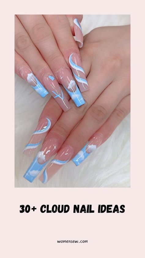 Cloud Nail Dreamy Cloud Nails, Cloud Nails, High Clouds, Aurora Nails, Cloud Nine, Butterfly Nail, Sky High, All Things Beauty, Nail Ideas