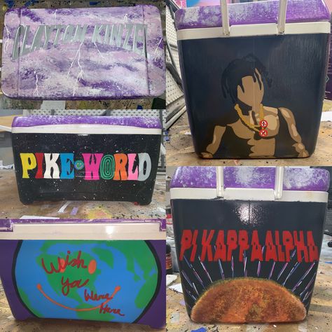 pike / travis scott Pike Cooler Ideas Fraternity, Pike Frat Cooler, Nola Painting, Frat Formal Coolers, Pike Cooler, Melon Dessert, Painted Fraternity Coolers, Frat Shirts, Nola Cooler