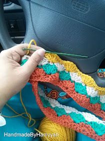 Steering Wheel Crochet Cover, Wheel Crochet, Crochet Steering Wheel, Cozy Things, Crochet Car, Crochet Cover, Shell Stitch, Quick Crochet, Car Steering Wheel