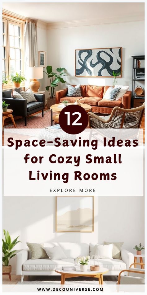 Bring life and warmth to your compact space with these 12 small living room ideas that optimize every inch. Small Home Decorating, Cozy Small Living Room Ideas, Small Living Room Ideas Cozy, Cozy Small Living Room, Small Living Room Design Ideas, Hacks For Small Spaces, Apartment Therapy Living Room, Cozy Living Room Furniture, Small Living Room Layout