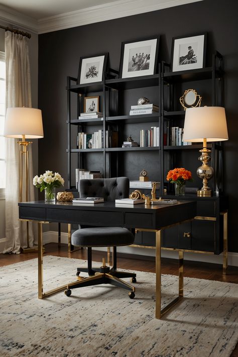 Transform your workspace with a chic home office that boasts sleek furniture and contemporary decor. Create an atmosphere where productivity meets style, with clean lines, modern aesthetics, and functional pieces that inspire. 

#HomeOfficeDesign #ChicWorkspace #SleekFurniture #ContemporaryDecor #ModernHomeOffice #ProductiveSpace #StylishOffice #InteriorDesign #WorkFromHome #OfficeInspiration Black And White Office Ideas, White Office Ideas, Office Ideas, Chic Workspace, Black And White Office, Black Office, Stylish Office, Sleek Furniture, White Chair