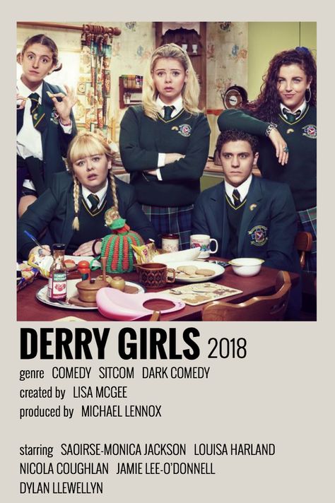 Tv Show Poster Prints, Tv Show Posters Aesthetic, Derry Girls Poster, Derry Girls Aesthetic, Alternative Minimalist Poster, Tv Show Posters, Minimalist Girl, Minimalist Movie Posters, Movie Poster Room