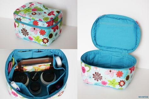 Crimson and Clover Train Cases pattern Crimson And Clover, Crimson Clover, Sew Sweetness, Plastic Pouch, Organize Fabric, Makeup Bag Organization, Small Sewing Projects, Train Case, Craft Bags