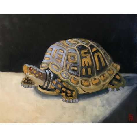 Box Turtle, Turtle Painting, Conceptual Illustration, Turtle Art, Abstract Expressionist, Large Abstract, Decor Artwork, Oil Painting On Canvas, Original Oil Painting