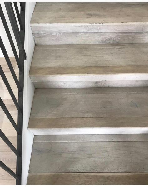 Reclaimed whitewashed staircase, absolutely gorgeous White Wash Staircase, White Washed Floors, House Renos, White Stairs, Staircase Makeover, Grey Wash, Stairs Design, Home Reno, White Wash