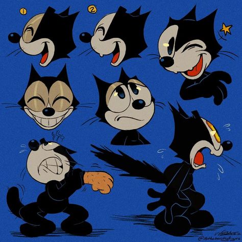 woody’s Instagram photo: “i dont have much to post so here are some older expressions i experimented with and colored in. . . . . . . . . . #felixthecat #felix #art…” 1930s Cartoons, Old Cartoon Characters, Felix The Cat, Cartoon Drawing Tutorial, Cartoon Style Drawing, Oswald The Lucky Rabbit, Rubber Hose, Graffiti Characters, Swag Art