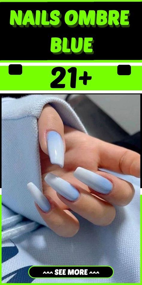 Nails Ombre Blue, Ombre Blue Nails, Fall Landscaping, Mailbox Landscaping, Color Transition, Nails Ombre, Nail Looks, Nail Art Trends, Spring Nail Designs