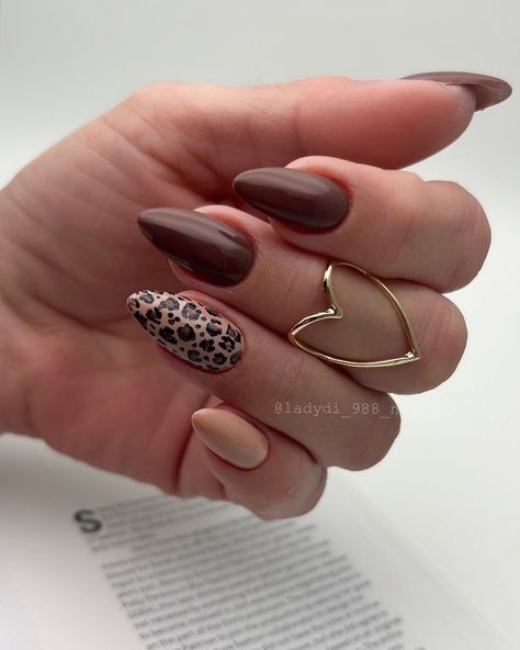 31 Ideas for Fall Leopard Nails 2024 - Fall Update 2024 Fall Leopard Nails, Gold Leopard Nails, Nails October, Mix Match Nails, Leopard Nail Designs, Leopard Nail Art, Brown Nail Art, Brown Nails Design, Elegant Nail Designs