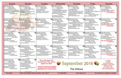 September Senior Activities, September Nursing Home Activities, September Activity Calendar, September Activity Calendar For Seniors, September Activities For Seniors, Senior Care Activities, Games For Senior Citizens, Senior Center Activities, Retirement Activities