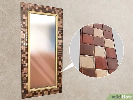 How To Decorate Mirrors Diy Ideas, Decorated Mirror Diy, Decorate A Mirror, Mirror Decorations, Plain Mirror, Locker Mirror, Mirror Frame Diy, Bathroom Stuff, Old Mirrors