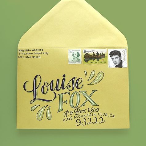 Kristina Werner, Mail Art Envelopes, Envelope Lettering, Papercraft Printable, Calligraphy Envelope, Pen Pal Letters, Envelope Art, Mason Jar Crafts Diy, Office Crafts