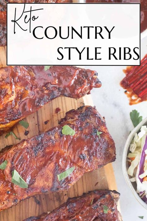 These Keto Country Style Ribs are not only flavorful, super tender, and delicious, but they are easy and can be made in the oven or on the grill! Keto Pork Country Style Ribs Recipes, Keto Country Style Pork Ribs Crock Pot, Keto Ribs Crockpot, Keto Country Style Ribs, Healthy Country Style Pork Ribs, Keto Country Style Pork Ribs, Keto Spare Ribs, Keto Ribs Recipe, Chuck Ribs Recipe