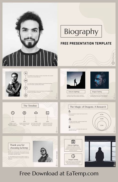 Biography 13 Biography Presentation, Presentation Evaluation Form, Ppt Ideas, Biography Template, Personal Biography, About Me Template, Case Presentation, Google Slides Theme, Agenda Template