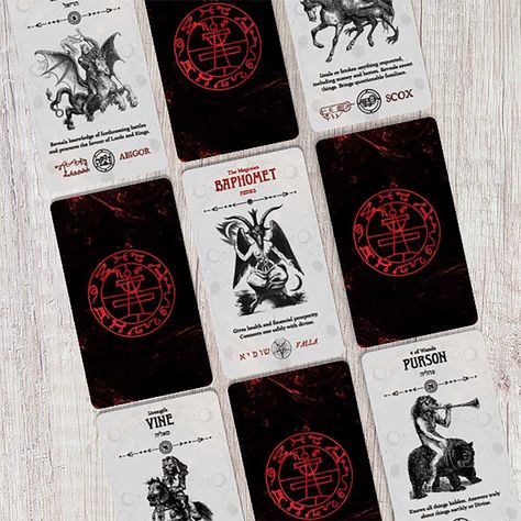 Occult Tarot First Tarot Deck, Occult Tarot, Cards Drawing, Spiritual Background, Ancient Demons, Key Of Solomon, Greek Pantheon, Trick Or Treat Studios, Divination Cards