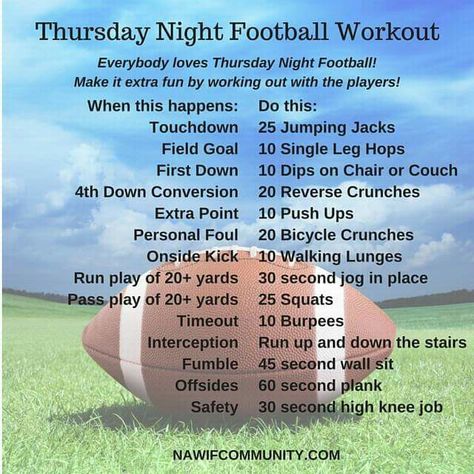 Thursday night football workout American Football Workouts At Home, At Home Football Workout, American Football Workout, American Football Workouts Training, Flag Football Workouts, Football Exercises Workouts, American Football Training Drills, Football Workouts At Home, Football Routine