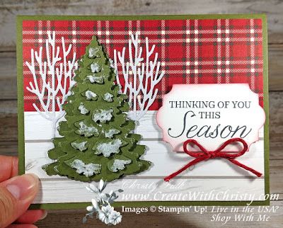 Create With Christy: Christmas Theme Week - Winter Woods Plaid Card Video Holiday Trees, Winter Woods, Stampin Up Project, Wood Card, Card Crafting, Homemade Christmas Cards, Stampin Up Christmas Cards, Winter Wood, Merry Christmas To You