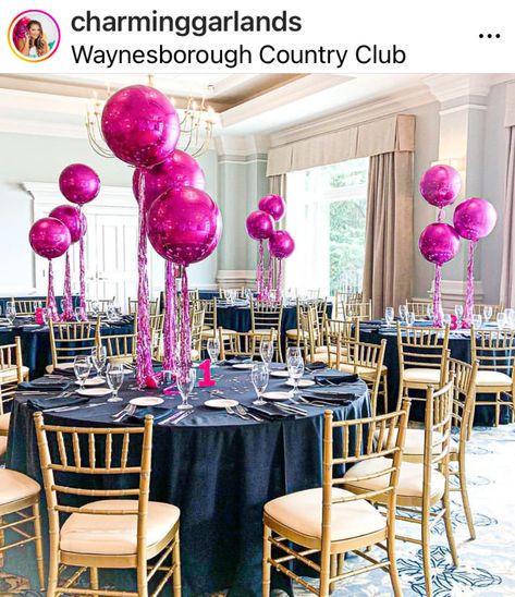 Pink Balloon Centerpieces, Table Balloon Centerpieces, 21st Birthday Centerpieces, Pregame Party, Rainbow Dinner, Bat Mitzvah Centerpieces, Mitzvah Centerpieces, Softball Party, Party Balloons Diy