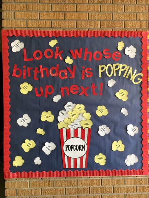 Birthday Charts For Classroom Ideas Aesthetic, Birthday Board Classroom Preschool Ideas, Class Birthday Wall Ideas, Bulletin Boards Birthday, Work Birthday Board Ideas, Preschool Bday Boards, Birthday Boards For Classroom, Birthday Board Ideas For Preschool, Birthdays Bulletin Board Ideas