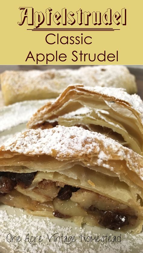 Strudel Recipes Germany, Apfelstrudel Recipe, German Food Authentic, Strudel Recipes, German Desserts, German Baking, Apple Strudel, Austrian Recipes, Amish Recipes