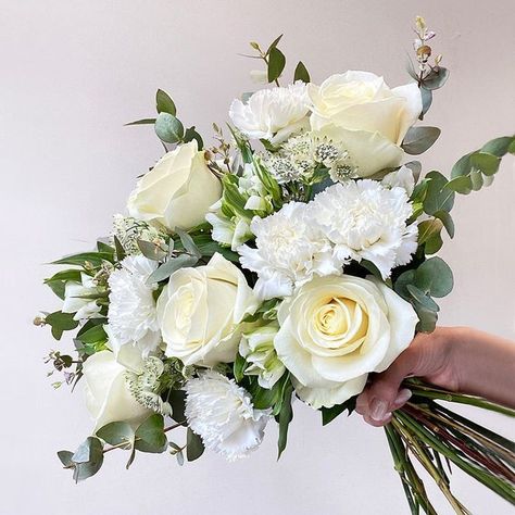 White Carnations Wedding, Ammi Flower, White Carnation Bouquet, Carnation Wedding Bouquet, Carnation Bridal Bouquet, Carnation Wedding Flowers, Red Rose Bouquet Wedding, Carnation Wedding, White Carnations