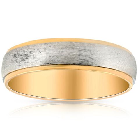 https://www.thebeautyreel.com Find many great new & used options and get the best deals for Solid Platinum & 14k Yellow Gold Two Tone 6MM Brushed Ring Mens Wedding Band at the best online prices at eBay! Free delivery for many products! Mens Wedding Rings Titanium, Black Wedding Band, Diamond Anniversary Bands, Rings Mens Wedding Bands, Platinum Wedding Band, Wedding Anniversary Rings, Ring Mens, Rose Gold Wedding Bands, Curved Wedding Band