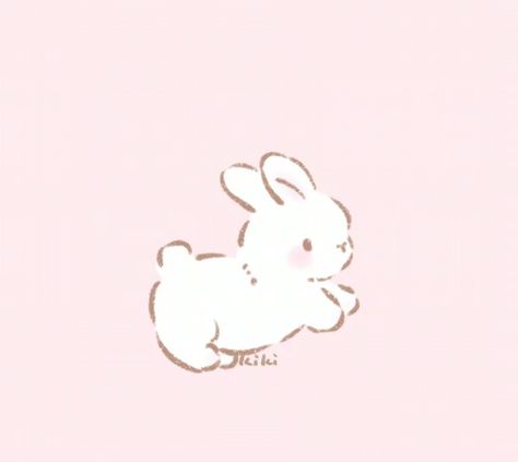 Pink Rabbit Wallpaper, Coutteqe Aesthetic, Icons Rosas, Contact Pictures, Sanrio Rilakkuma, Rabbit Wallpaper, Wings Drawing, Cute Bunny Cartoon, Photo Wall Decor