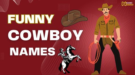 We will look at different categories of funny cowboy names, including funny overall cowboy names, female cowboy names, western names, Mexican cowboy names, and even funny cowboy team names. Female Cowboy, Cowboy Humor, Mexican Cowboy, Cowboy Names, Western Names, Funny Names, Cows Funny, Cool Ideas, Western Movies