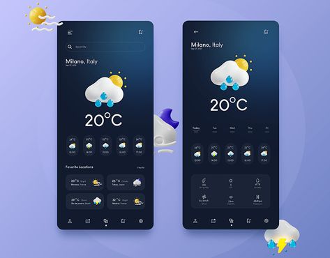 Weather App Design projects | Photos, videos, logos, illustrations and branding on Behance Weather App Design, Weather Cards, Weather App, Mobile App Design Inspiration, App Design Inspiration, App Logo, App Ui Design, Mobile App Design, Project Photo