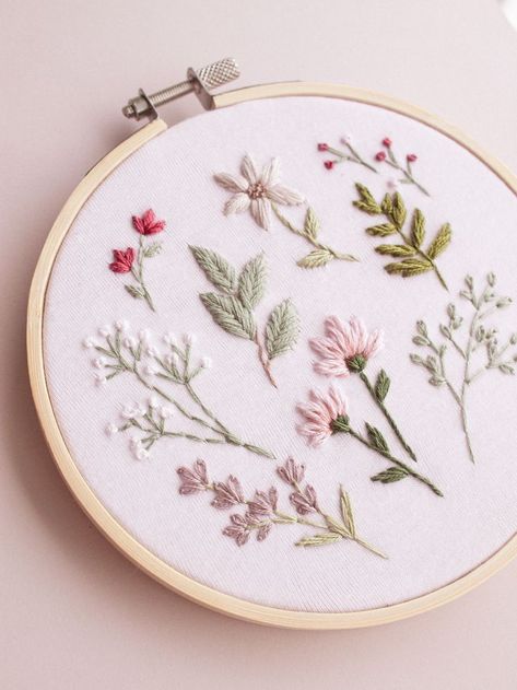 Wild Flora Embroidery PDF Pattern Pdf Pattern Embroidery, Embroidery Pattern Floral, Colour Guide, Wildflower Art, Embroidery Stitches Beginner, Ith Machine Embroidery, Simple Hand Embroidery Patterns, Birds Embroidery Designs, Pattern Printable