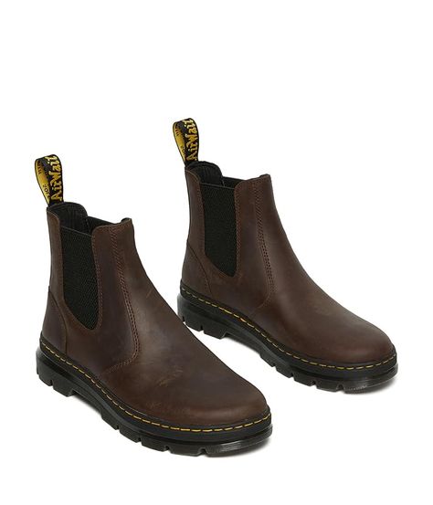 Unisex Dr. Martens Embury Dr Martens Style, Brown Chelsea Boots, Pull On Boots, Leather Chelsea Boots, Shoe Size Conversion, Crazy Horse, Men Shoes Size, Lace Boots, Casual Boots