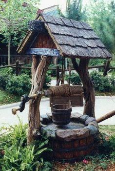 Wishing Well Wishing Well Garden, Taman Air, Garden Decor Projects, Garden Fountains, Water Well, Garden Structures, Wishing Well, Garden Cottage, Outdoor Projects