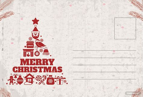 Christmas Postcard Ideas, Card Natal, Christmas Postcard Design, Xmas Templates, Christmas Post Cards, Xmas Postcard, Christmas Illustration Design, Postcard Template Free, Christmas Fonts Free