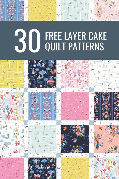 Layer Cake Quilts Pattern Free Easy, Layer Cake Patchwork Quilt, Layered Cake Quilt Patterns Free, Beginner Layer Cake Quilt Patterns, Layer Cake Quilts Easy, Layer Cake Projects, Simple Quilt Patterns Free Fat Quarters, Beginner Scrap Quilt, Quilt In A Weekend Patterns