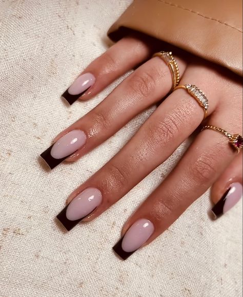 2023 nail design, square shape, black, baby pink. Baby Pink And Black Nails, Light Pink And Black Nails, Nail Design Square, Pink And Black Nails, Pink Black Nails, 2023 Nail, 2023 Nails, Baby Pink Nails, Light Pink Nails