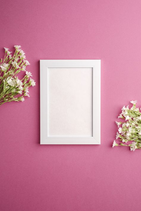 Pink Frame Background, Picture Frame Aesthetic, White Frame Background, Background Photo Frame, Pink Purple Background, Pink Photo Frame, Flowers On Blue Background, India Logo, Pink And Purple Background