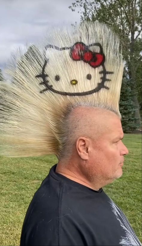 Haircut Quotes, Haircut Names, Triangle Face, Hello Kitty Hair, Y2k Hello Kitty, Images Hello Kitty, Hello Kitty Clothes, Men's Haircut, Very Funny Pictures