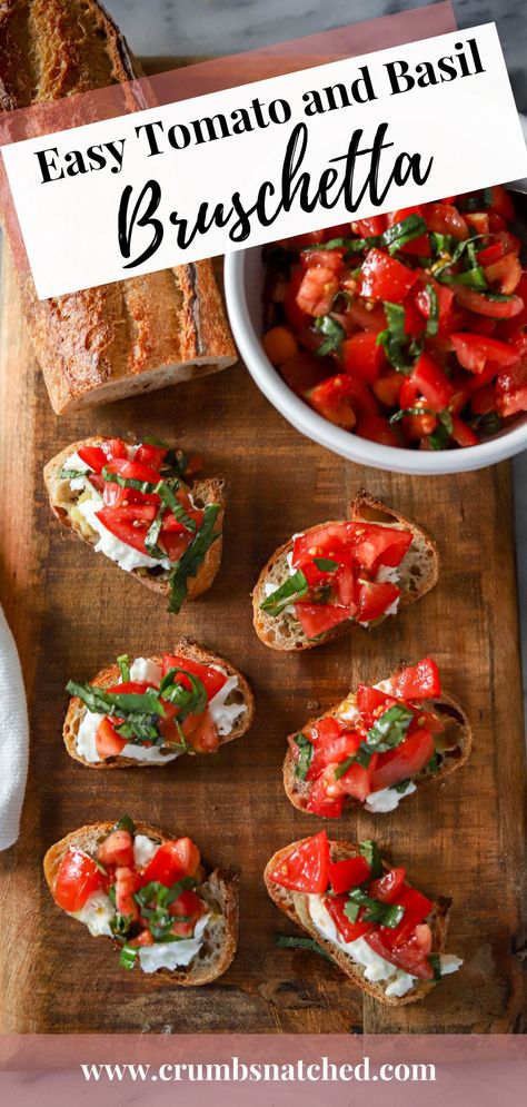 Recipe With Burrata, Burrata Bruschetta, Caprese Bruschetta, Tomato Bruschetta Recipe, Garlic Knots Recipe, Easy To Make Appetizers, Tomato Bruschetta, Burrata Cheese, Bruschetta Recipe