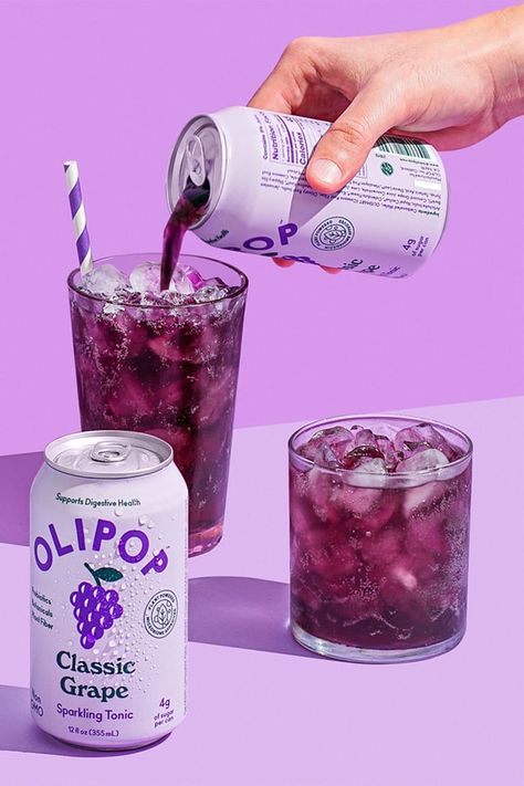 OLIPOP Soda Review Olipop Soda, Concord Grape Juice, Grape Drink, Healthy Soda, High Protein Bars, Caramel Crunch, Bariatric Eating, Lip Balm Gift, Restaurant Specials