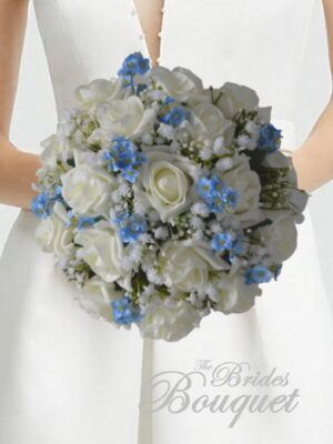 Forget Me Not Wedding Flowers - The Brides Bouquet UK Forget Me Not Wedding, Blue Spring Flowers, Artificial Bridal Bouquets, Brides Bouquet, Blue Wedding Flowers, Blue Bouquet, Forget Me Nots, Bouquet Design, Blue Color Schemes