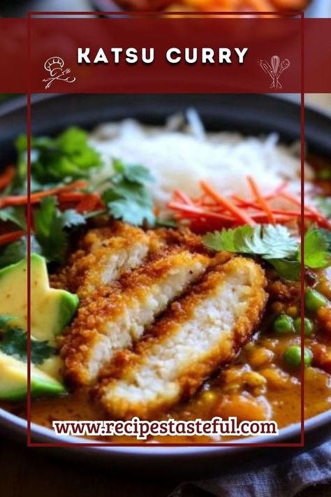 A delicious Japanese dish that features crispy chicken cutlets served with a rich and flavorful curry sauce, accompanied by rice. Japanese Katsu Curry, Katsu Curry Recipe, Japanese Katsu, Crispy Chicken Cutlets, Katsu Curry Recipes, Chicken Katsu Curry, Katsu Curry, Chicken Katsu, Curry Sauce