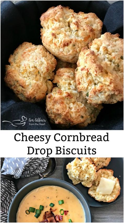 Cornbread Drop Biscuits, Cornbread Biscuits Recipe, Cheesy Cornbread, Cornbread Biscuits, Best New Recipes, Drop Biscuits, Biscuit Recipes, Bread Biscuits, Pound Cakes