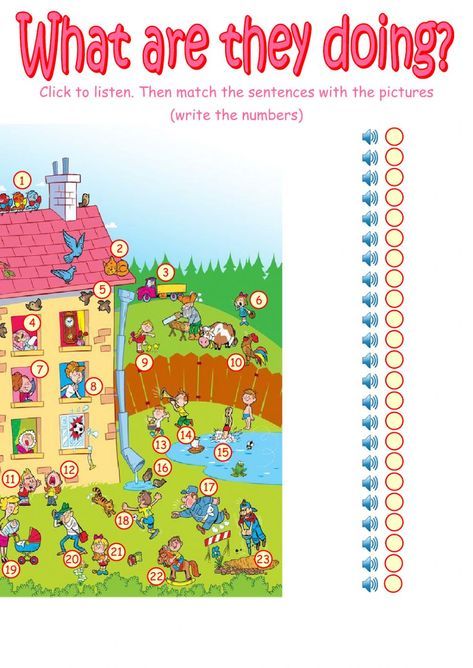 Present continuous interactive and downloadable worksheet. You can do the exercises online or download the worksheet as pdf. Present Continuous, English Exercises, Kids English, English Verbs, English Classroom, English Language Teaching, English Activities, English Tips, Esl Teaching